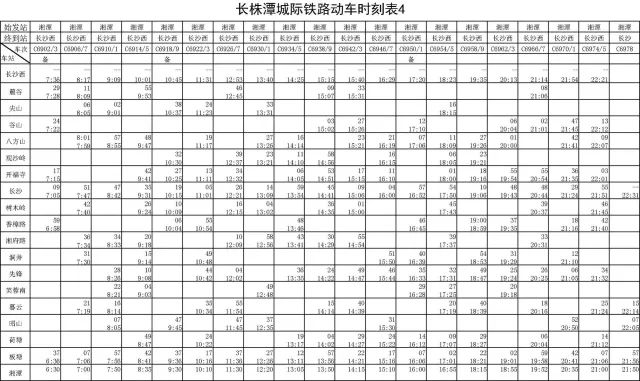 长株潭城际铁路最新时刻表详解