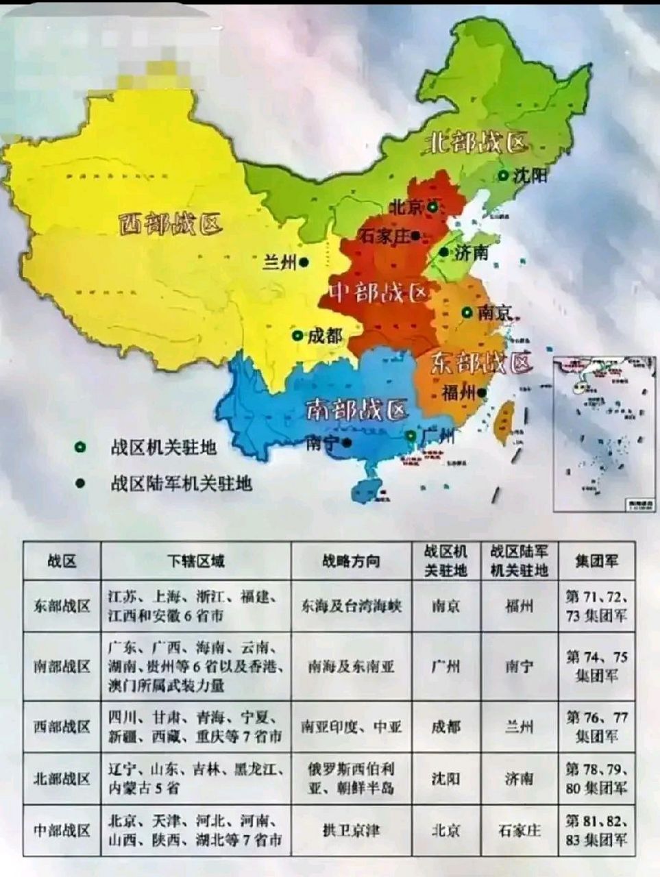 中国五大战区省份划分最新详解