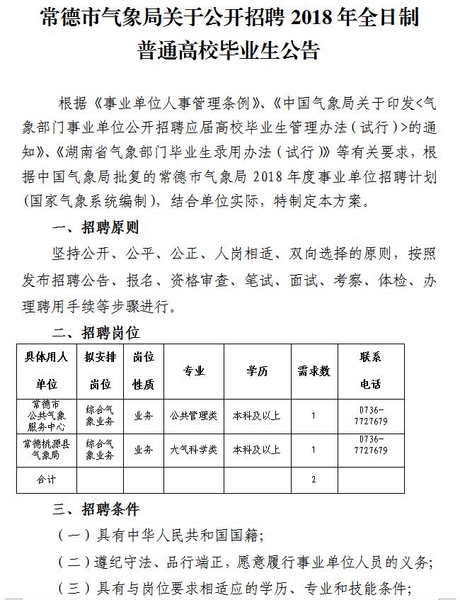 上饶市气象局最新招聘启事